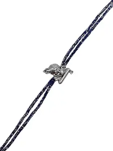 Digital Dress Room Silver Plated Lord Krishna Pendant Thread Rakhi Lumba for Happy Raksha Bandhan Festival |Rakhee Celebration Bracelet Online for Bhaiya, Bhabhi, Brother, Sister In law