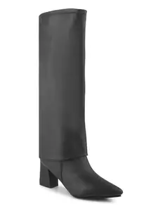 Shuz Touch Womens Black Knee High Slouch Boots