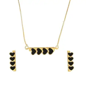 VOYLLA Valentine's Day Collection Edgy Black Hearts Pendant Set|Valentine Gift For Her|Gift For Wome|Gift For Her|