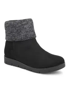 Inc.5 Women Black Flat Boots