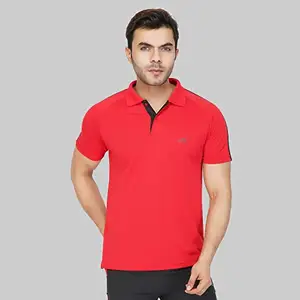 Vector X Vtm-001-A-S Men's Regular Fit Polo Neck Cherry T-Shirt (Small)