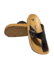 Men’s Cream Leather Cross Strap Sandals – Comfortable Slip-On Casual Sandals for Everyday Wear (Brown, UK Footwear Size System, Adult, Men, Numeric, Medium, 9)