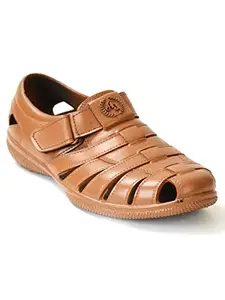 AJANTA Mens Tan Flat Sandal