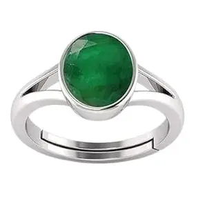Galaxy Gems Oval Cut Emerald Stone 5.5 Carat Ring Original Certified Adjustable 6 Ratti Zambian Panna Gemstone Ring Real Rashi Ratan Pachu Stone Anguthi For Astrological Purpose पन्ना रत्न की अंगूठी
