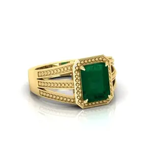 7.25 Ratti Panna (Emerald) Original Stone Adjustable Ring For Men And Women With Lab Certified B1