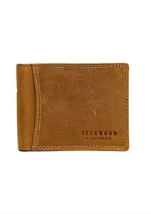 TEAKWOOD LEATHERS Teakwood Genuine Leather RFID Protected Two Fold Wallet for Men (Tan)