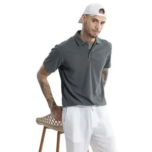 Snitch Grey Regular Fit Cotton Polo T- Shirt