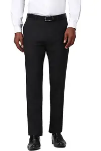 Peter England Men Mid Rise Slim Pants (PITFWNSP684383_Size(86) Charcoal