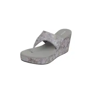 Mochi Women Grey High Wedge Heel Fashion Slip-on Sandal UK/5 EU/38 (34-275)