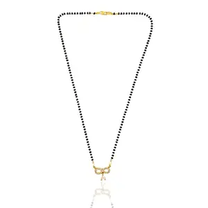 Sakhi Gold Plated Short length Black Beads Mangalsutra with Infinity Pendent