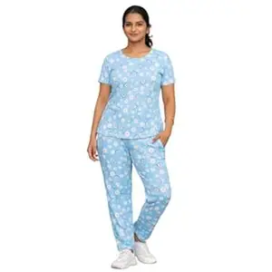 Zero Clothing Women’s Pyjama T-Shirt and Pant Set | Soft Cotton Nightwear | Comfortable Sleepwear & Loungewear for Women