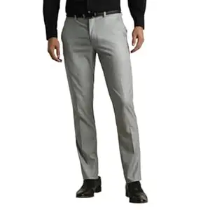 Van Heusen Men's Mid Rise Slim Fit Durapress Flat Front Trousers | Superior Comfort | Auto-Flex Waist Band | Soft Touch