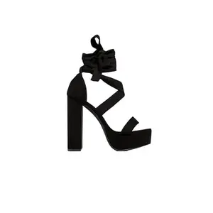 GLO GLAMP Women's Fancy And Chunky Heel sandals for Women's And Girls (Black, 6)