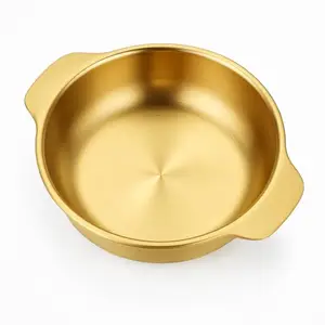 Kruvad Brass Hammered Kadhai | Bronze Cookware & Utensils | Steel Kadai with Handle for Vegetable Cooking & Serving | Brass Color Pan | Nonstick Ramen Pot | 26.5x21x6 cm Cooking Bowl for Kitchen