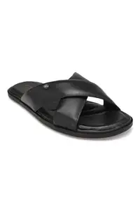 Louis Philippe_Mens_Sandal_(LPSCRRGFF00008_Black_40)
