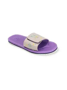 Carlton London Women's Printed Comfortable Slider Colour-Purple, Size-UK 8