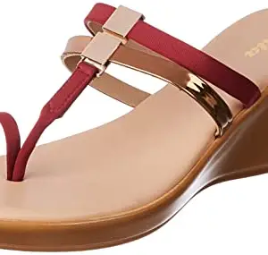 Bata Women's Wedge Heel Sandal - RED (5 UK) (7615189)
