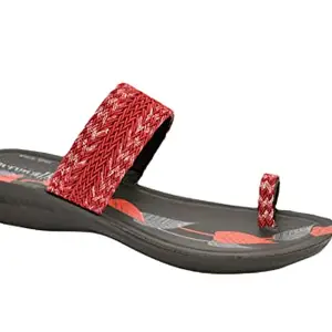 AEROWALK Stylish Fashion Sandal/Slipper for Women | Comfortable| Lightweight | Anti Skid | Casual Office Footwear (SPBV_MAROON_35)