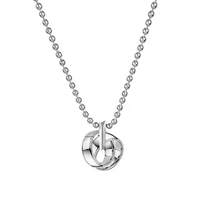 Silver Trending Stainless Steel Dual Tone Forever Love Romantic Couple Round Shape Double Rolling Rings Locket Pendant Necklace With Ball Chain