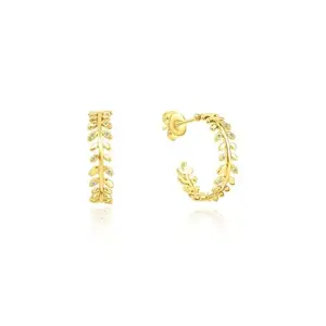 Nistra Earth Goddess Hoops | 925 Sterling Silver | For Women | With 925 Stamp And Certificate Of Authenticity | Golden Plated