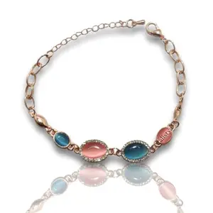 calistya Adjustable Gold Colour Chain Bracelet, 23 cm Length, 15 g Weight, for Women and Girls