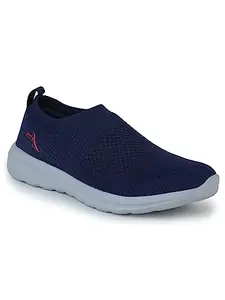 ABROS Nicolas Walking Shoes Breathable Upper Mesh with Eva Sole Memory Foam Insole Casual Walking & Gym Shoes for Mens (Navy/Red 6)