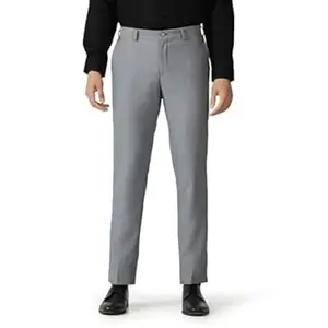 Blackberrys Men's Rayon Blend Solid Slim Fit Formal Trousers
