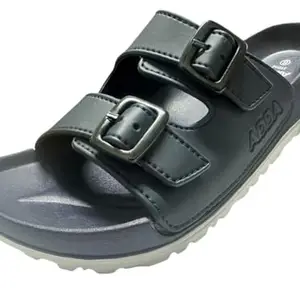 ADDA (LABEL) ADDA CARE 1 || Durable & Comfortable || EVA Sole Lightweight sandals || Fashionable uinisex Sandals || Super Soft || Casual Outdoor Slipper || Double Buckle Comfort Slides (NAVY LIGHT GREY, UK Footwear Size System, Adult, Men, Numeric, Medium, 7)