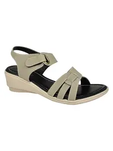 AJANTA Women Sandals with Adjustable Ankle Strap | Stylish Design and Cushioned Sandal for Office, Party and Formal Occasions.