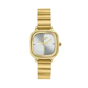 Sonata Poze 9 with Quartz Analog White Dial IPG Strap Watch for Women - SP80189YM01W