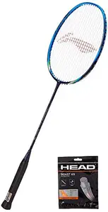 Li-Ning Li Ning US-988 Lite Plus Badminton Racket with Head Badminton String Boast 65 Orange