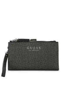 GUESS Charcoal Grey Printed Sandria Boxed Bi-Fold Wallet