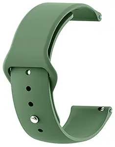 Bareera watch strap silicone Band, 22mm Lug Width, Universal Compatibility for all Smart watch or Normal watch supporting hand Accessories (green)