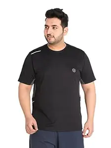 CHKOKKO Men's Polyester Regular Fit Solid Sports T-Shirt