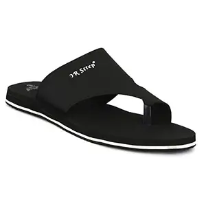 DR STTEP Men's Black Synthetic OrthoPedic Eva Insole Stylish Outdoor Slip-on Slippers