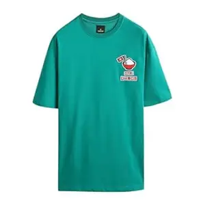 WROGN Men's 220 GSM Cotton T-Shirt | Embroidered Detail | Oversized Fit