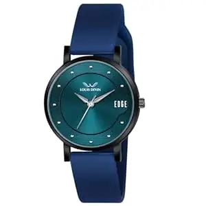 LOUIS DEVIN Silicone Strap Analog Wrist Watch for Women (Green/Brown/Blue/Black Dial) | LD-LR192-ST