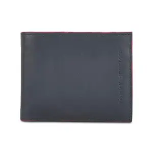 Tommy Hilfiger Belmar Leather Slimfold Wallet for Men - Navy, 8 Card Slots