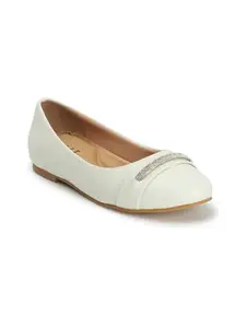 Elle Women Ballet Shoes,White,UK-4
