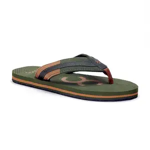 ONE8 Virat Kohli Men Anti-Skid Rubber Outsole Comfort Footbed Water Resistant Light Weight Flip-Flops | Olive