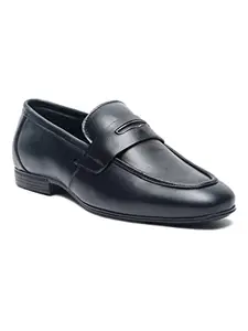 TEAKWOOD LEATHERS Men Black Solid Slip-ON Shoes_Size 44