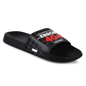 Shoe Mate Sliders Mens Black Stylish Flip Flop Slippers
