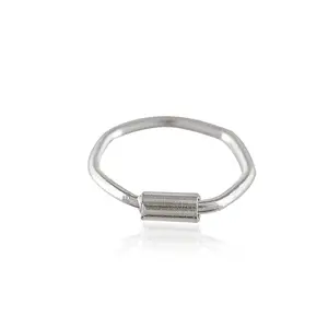 NEMICHAND JEWELS Nemichan Jewels Small Thin Silver Hexagon Nose Piercing Ring- 8mm