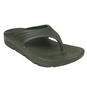 TRV EXTRA SOFT Men's Classic Ultra Soft Flip Flops/Slippers/Slides, Comfortable & Light Weight| Stylish & Anti-Skid| Waterproof & Everyday Slip-on for Gents/Boy (Olive, 10) (Balance-beige-P)