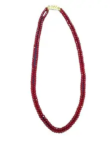 YASH GEMS - Semi Precious Onyx Gemstone Beads Necklace 2 Layer Multi Strand For Girl and Woman Fashion Jewellery