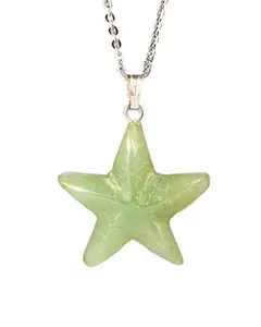 Gempro Gemstones Genuine Green Aventurine Lucky Star Good Luck Pendant for Girls