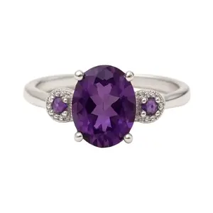 Hiflyer Jewels Designer Ring Natural Purple Amethyst Gemstone Ring 925 Stamp Sterling Silver Jewelry Gift For Women and Girls (20)
