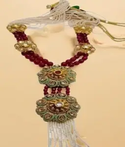 Bhagwati jewels art | kundan moti necklace set for women 9009