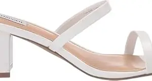 AANA FASHION Block Heels for Women & Girls Stylish Heel sandals Cushioning & Comfortable Light Weight Sandal for Girls Causal wear (White, UK Footwear Size System, Adult, Women, Numeric, Medium, 7)