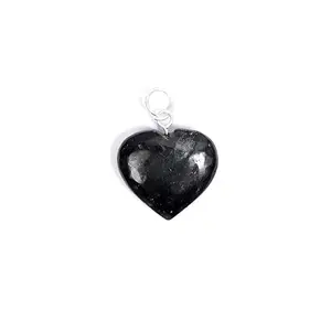MH MYSTIQ HOUSE Mystiq House Healing Crystal Black Tourmaline Pendant for Women Girls Men Reiki Crystal Stone Mini Heart Pendant Without Chain Heart Shape Pendant for Fashion Jewelry Couple New Year Gift